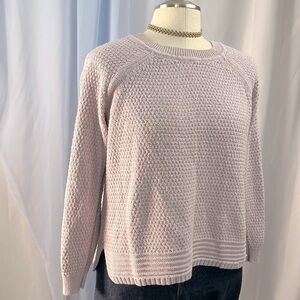 Old Navy textured crew neck lavender knit pullover sweater size large